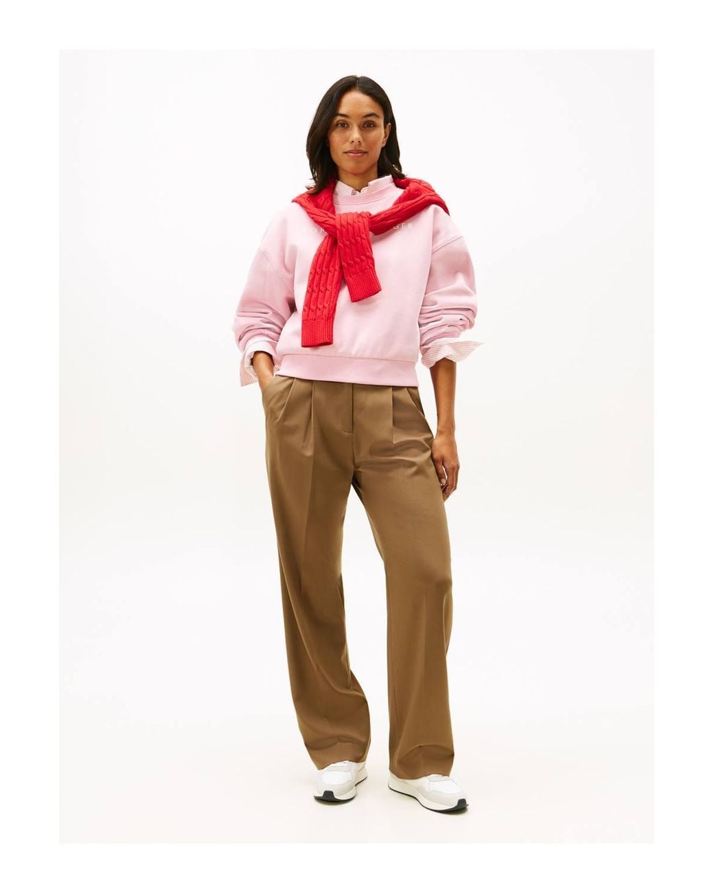 Tommy Hilfiger Pink Corp Logo Modern Sweatshirt