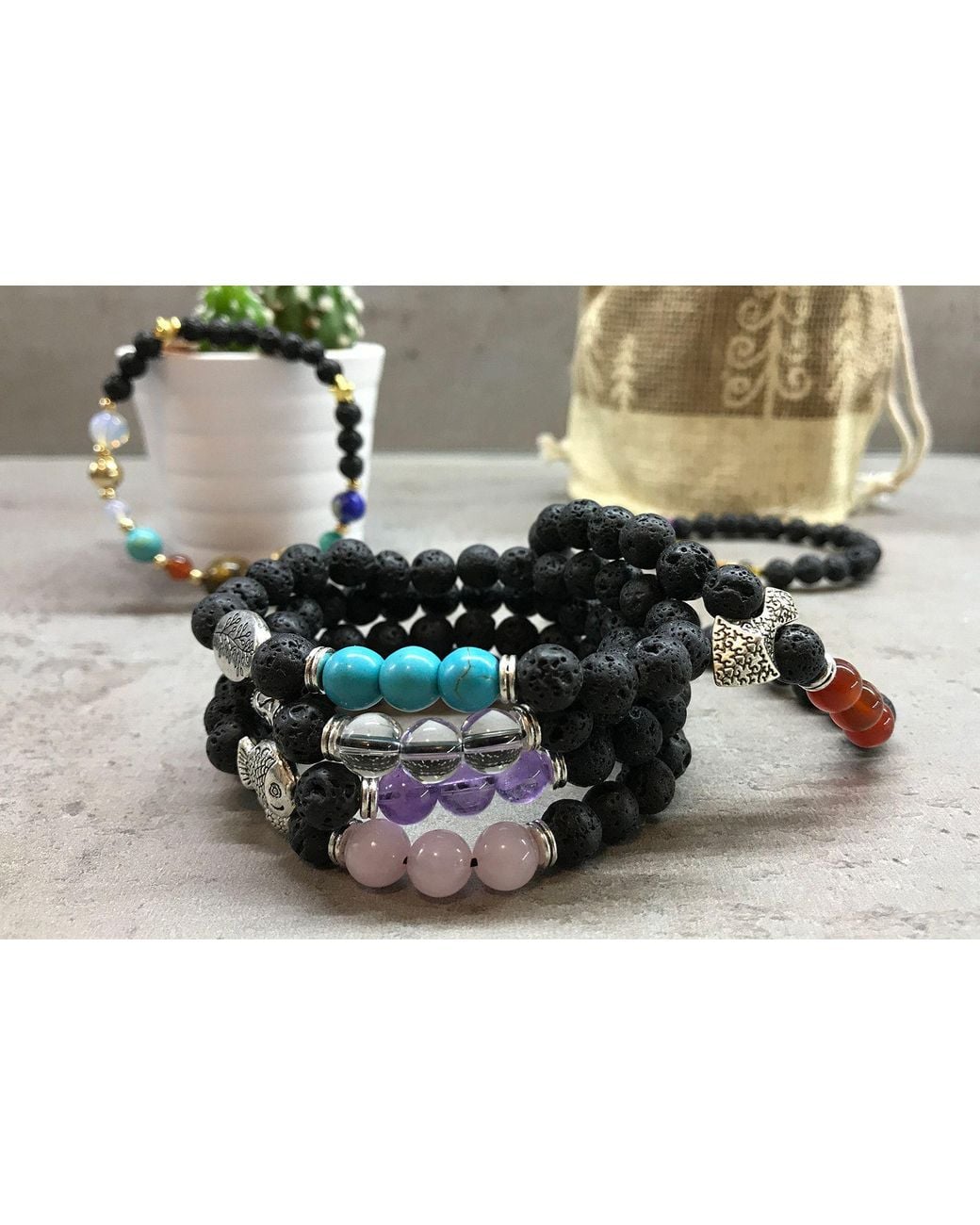 KDMD Black Lava Stone Bracelet