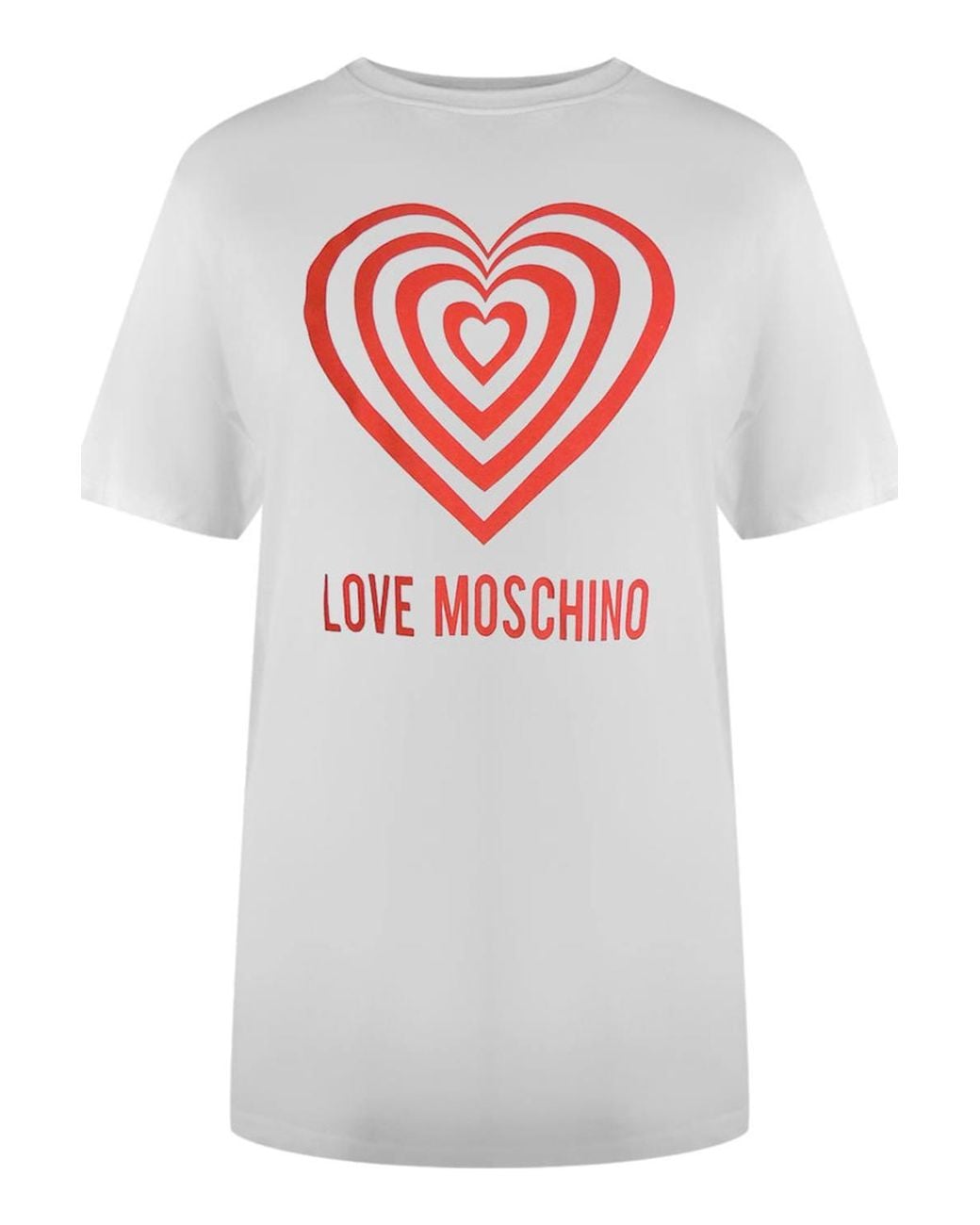 Love Moschino Gray Hypno Heart Short Sleeve Round T-Shirt