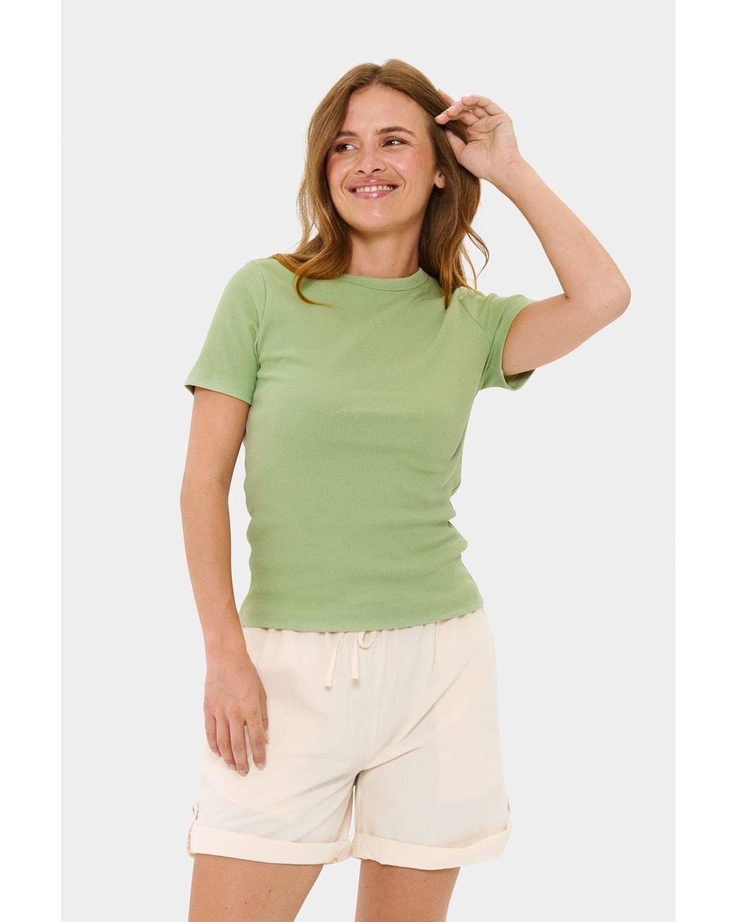 Saint Tropez Green Astersz Short Sleeve Round Neck T-Shirt
