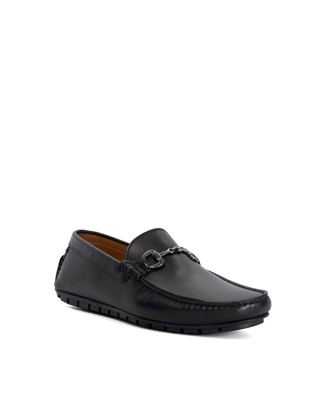 Dune Black 'Brackon' Leather Slip-On Shoes for men