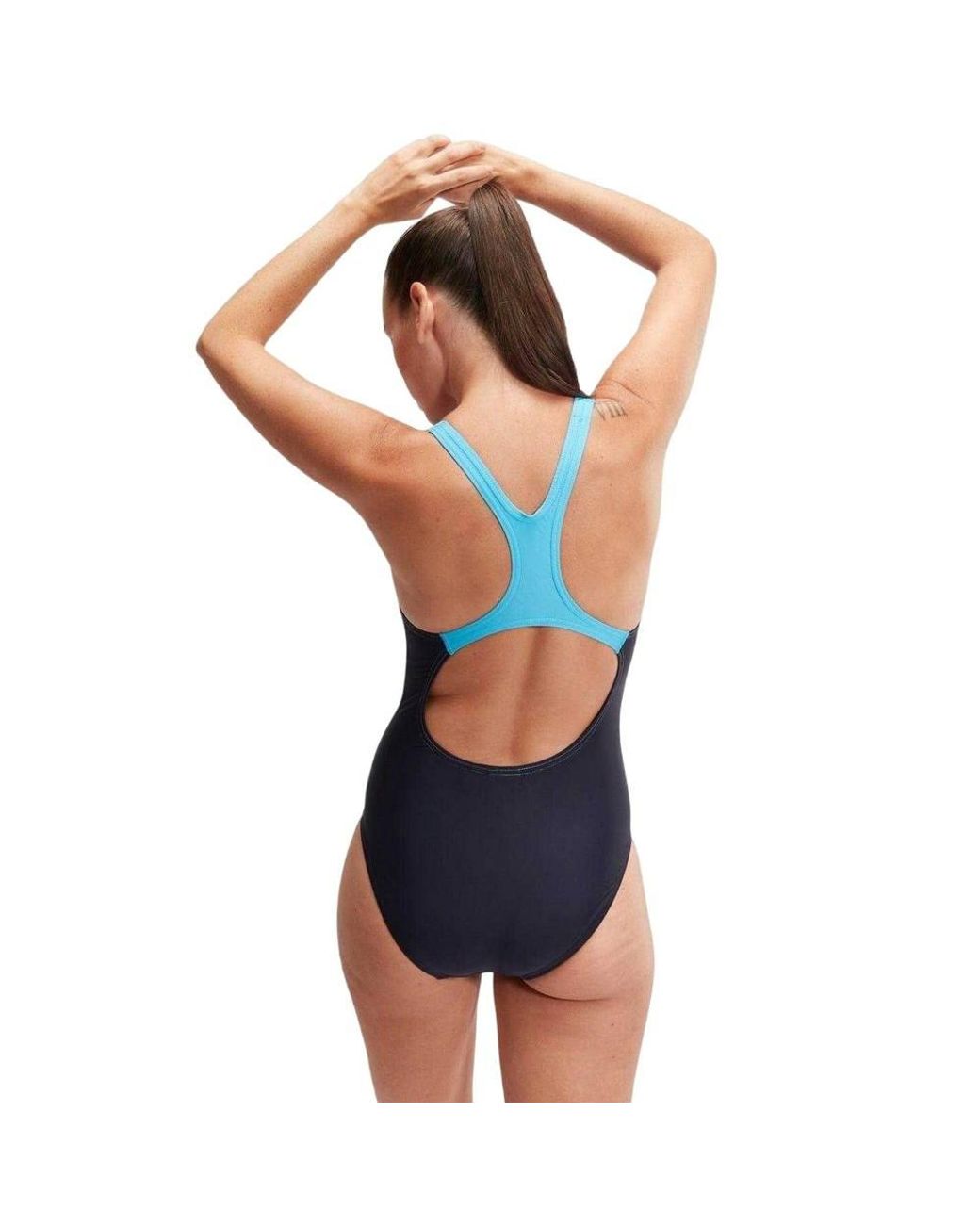 Speedo Blue Medley Medalist Logo One Piece Swimsuit