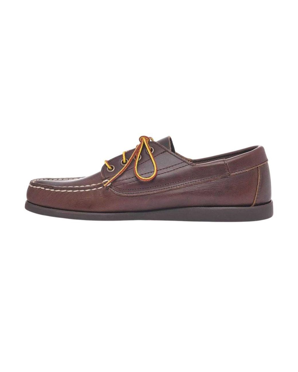 Sebago Brown Askook Waxy Leather Boat Shoes for men