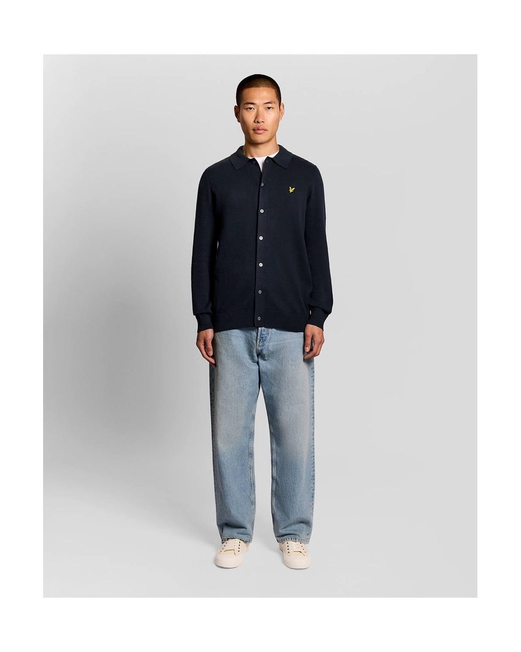 Lyle & Scott Blue Cotton Knitted Shirt for men