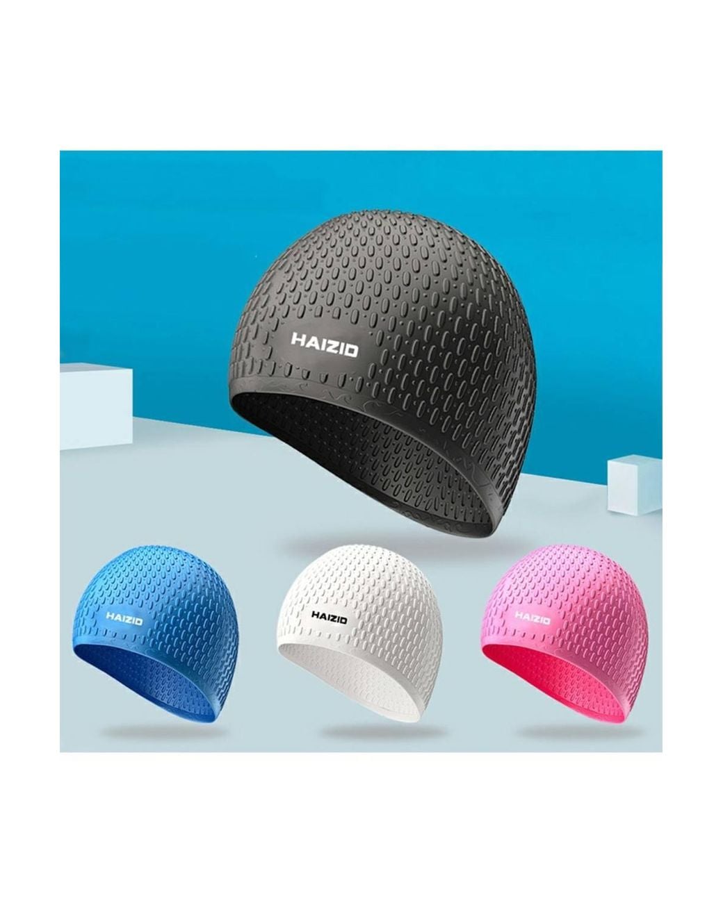 KDMD Gray Silicone Waterproof Swimming Pool Cap For Hair Protection