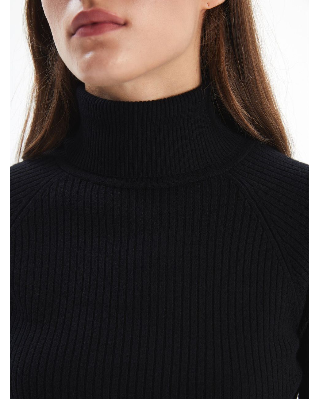 Alse Studio Black Fitted Super Soft Turtle Neck Ribbed Jumper