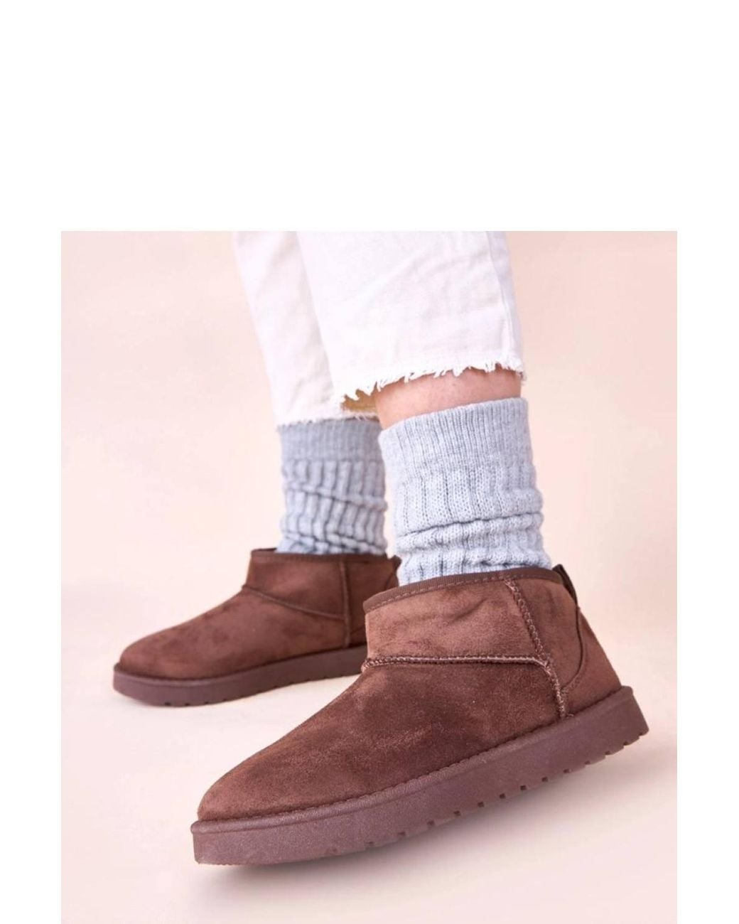Love Lace Pink Elriee Chocolate Fur Lined Snow Boots With Solid Grip Sole