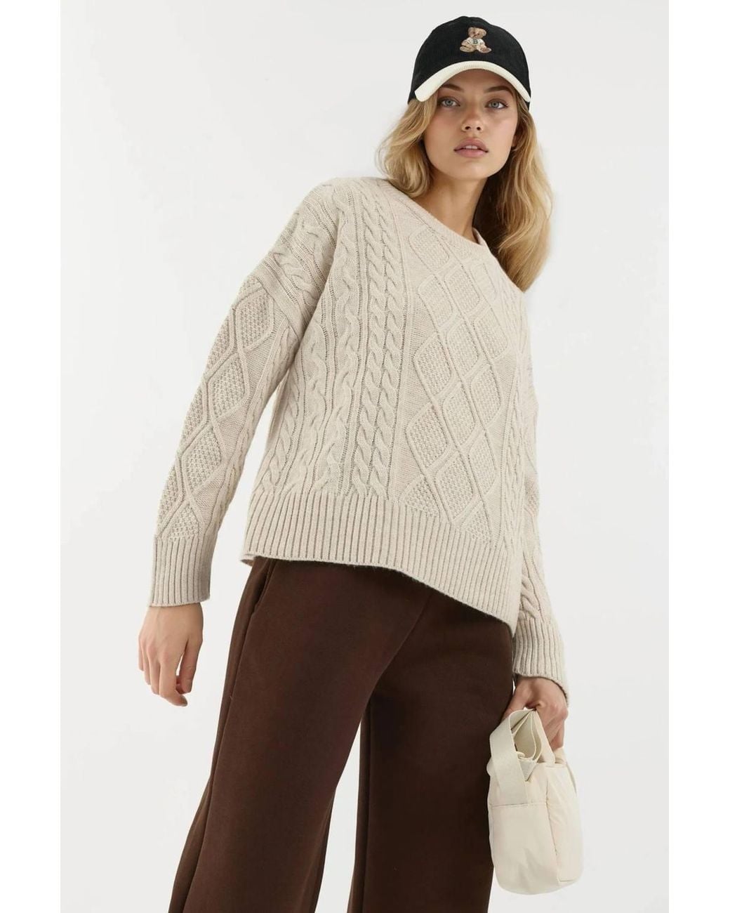 Hiccup Natural Hair Braid Detailed Crew Neck Sweater