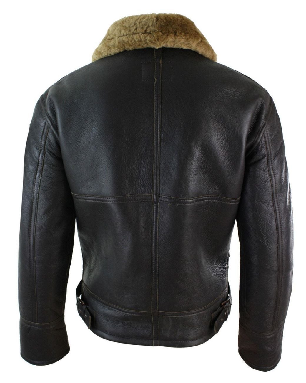 TruClothing Green Sherling Sheepskin Cream B3 Pilot Jacket for men