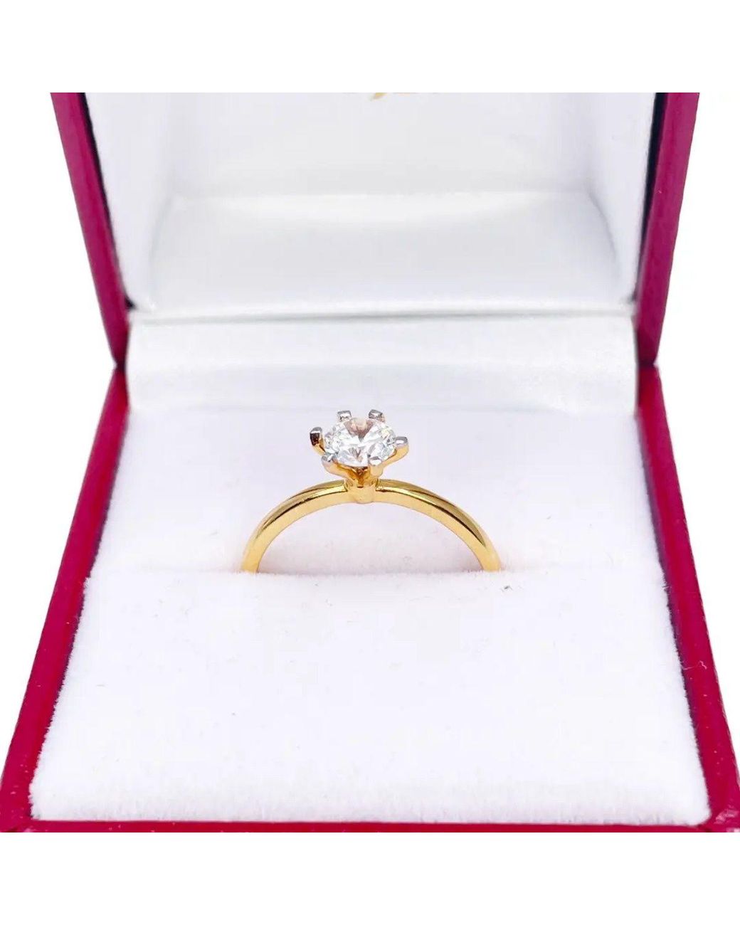 Raina Jewels Metallic 22Ct Cubic Zirconia Prong Ring 6.2Mm Width