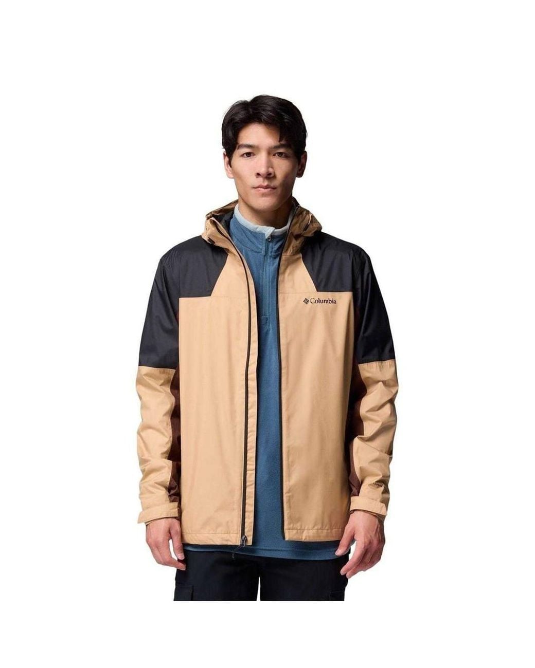 Columbia Black Zip Pocket Raincoat for men