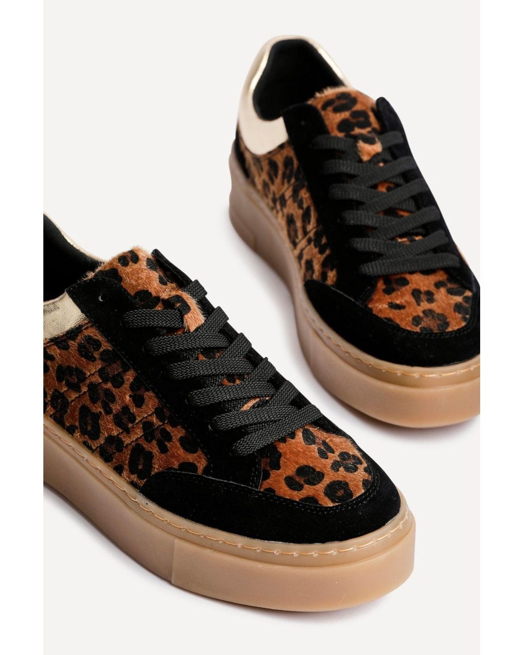 Linzi Yellow Nyra Leopard Print Trainers