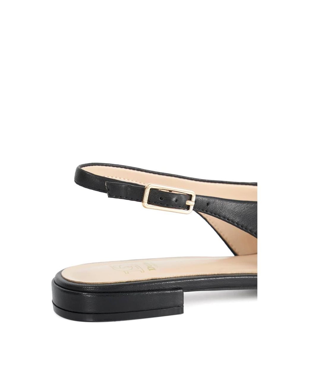 Dune Black 'Heartbeat' Leather Ballet Pumps