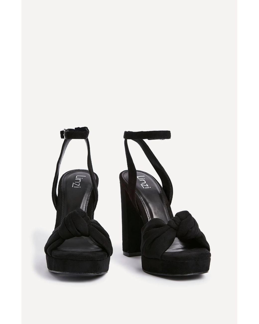 Linzi Black Ruba Knotted Platform Heels