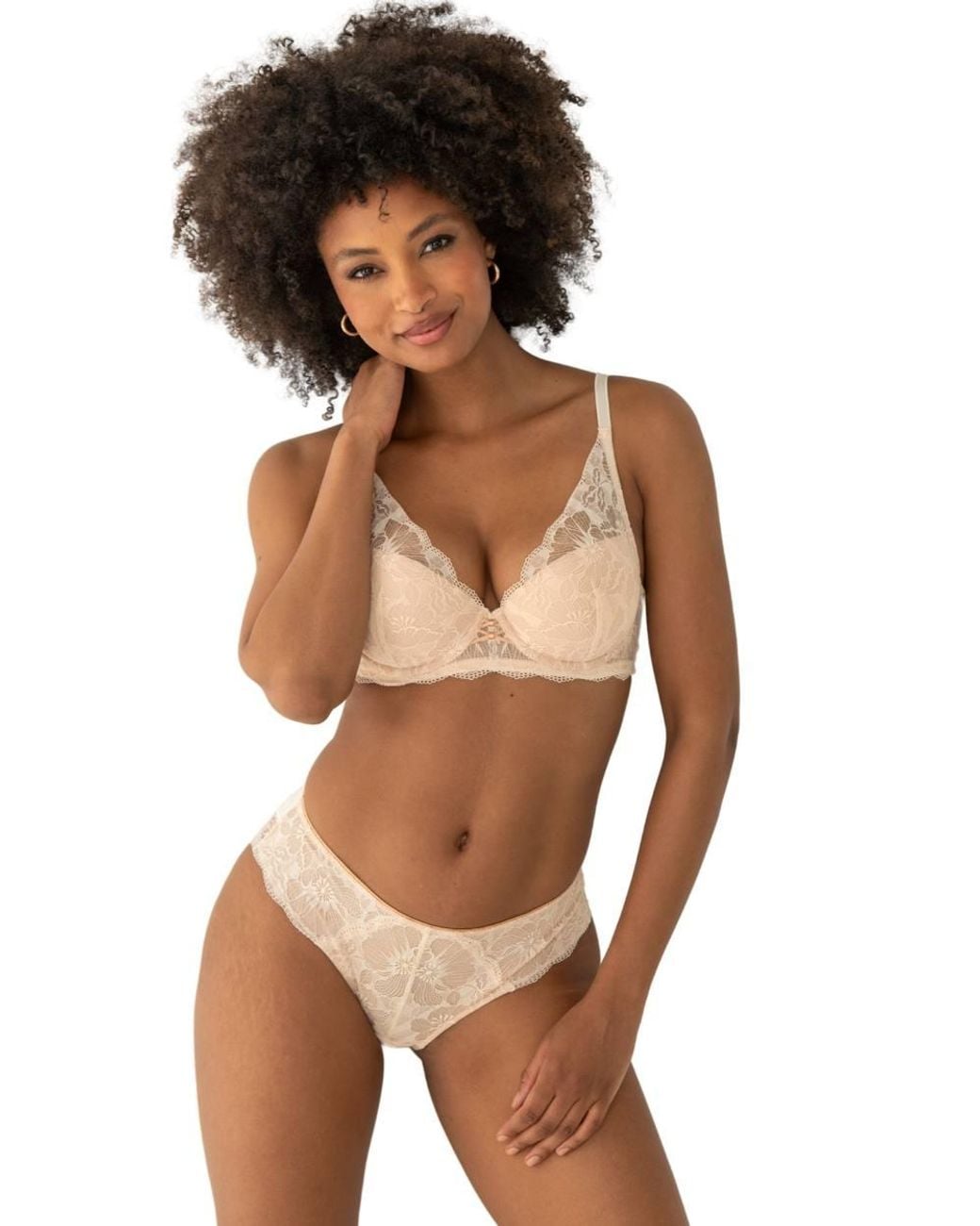 Pour Moi Brown Atelier Lace Brazilian Brief