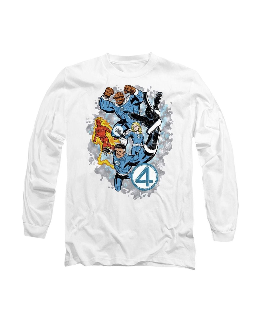 Marvel White Fantastic Four The First Family Together Long Sleeve T-Shirt