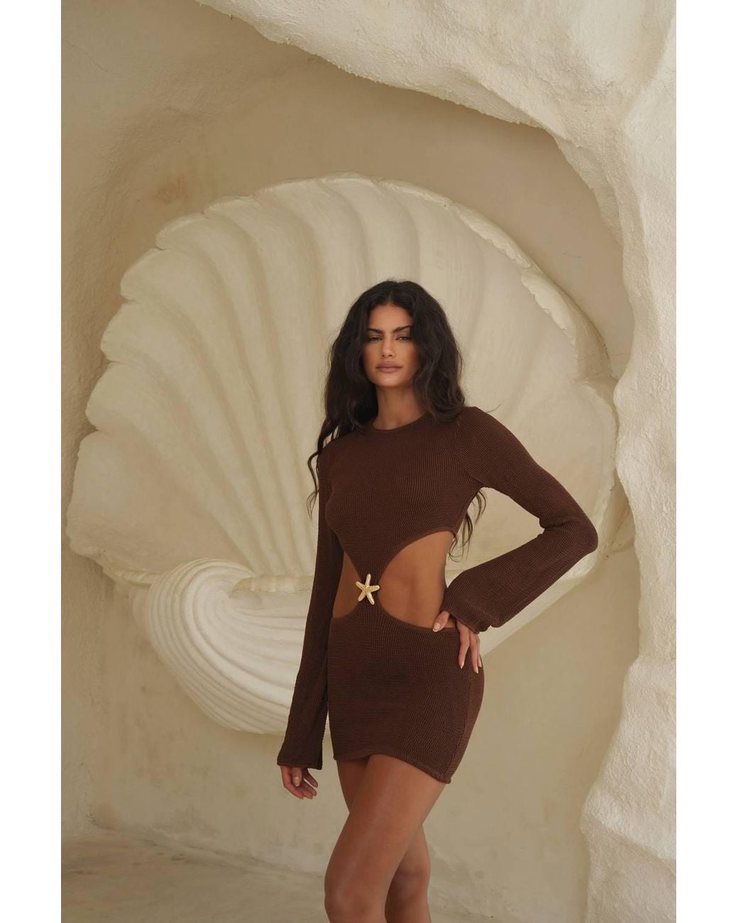 Moda Minx Natural Bondi Scrunch Mini Dress
