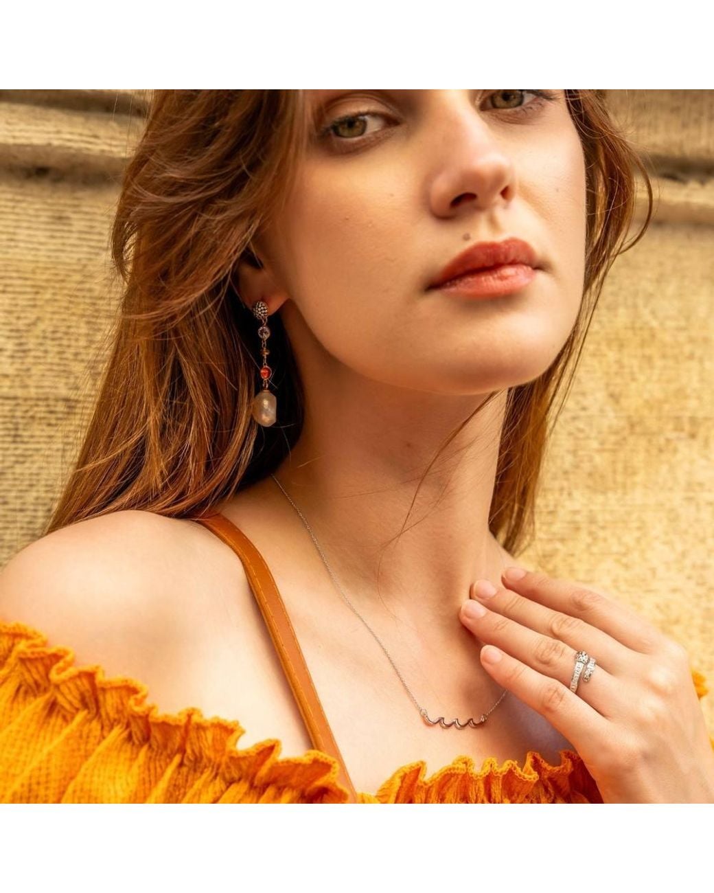 Spero London Metallic Chunky Baroque Pearl Drop Sterling Earring