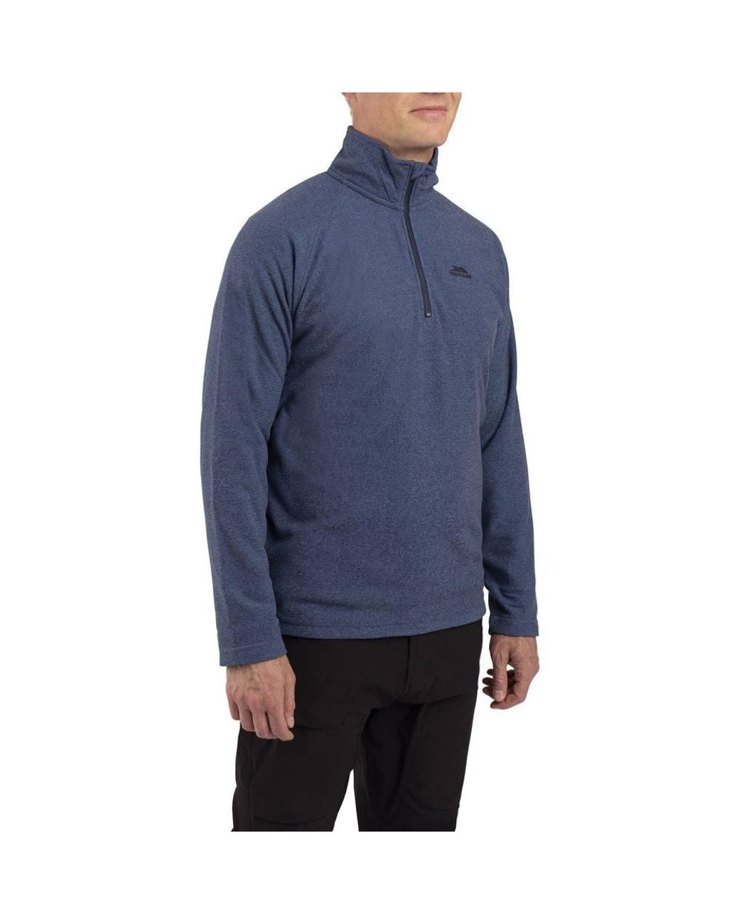 Trespass Blue Keynote Anti Pilling 1 4 Zip Fleece Top for men