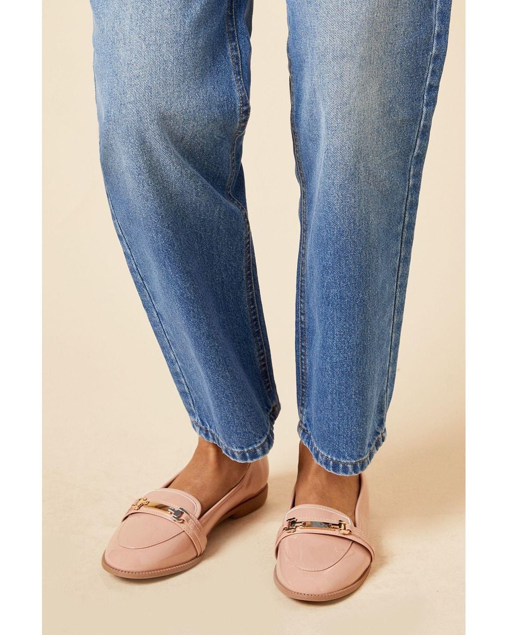 Dorothy Perkins Blue Wide Fit Lora Snaffle Loafers