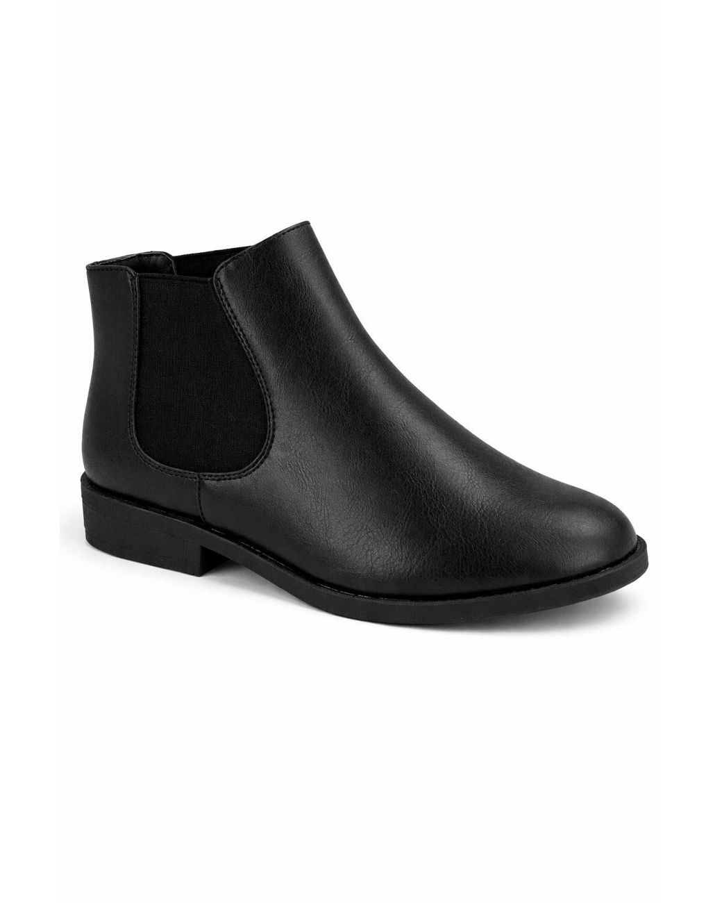 Spot on Black Classic Elasticated Ankle Boot With Low Heel