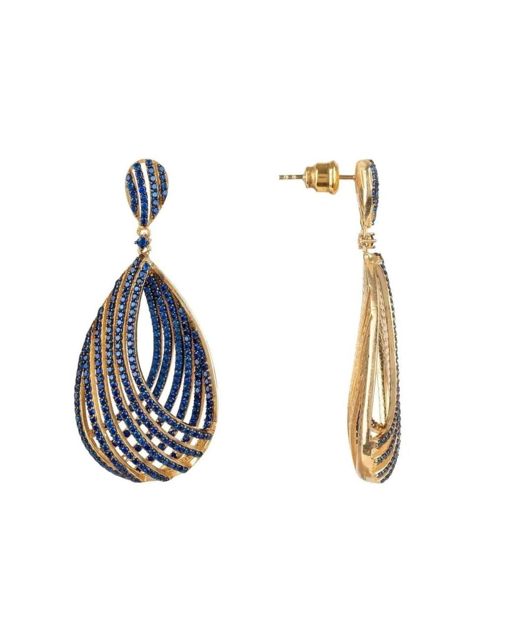 Latelita London Blue Vortex Teardrop Earring Sapphire Cz