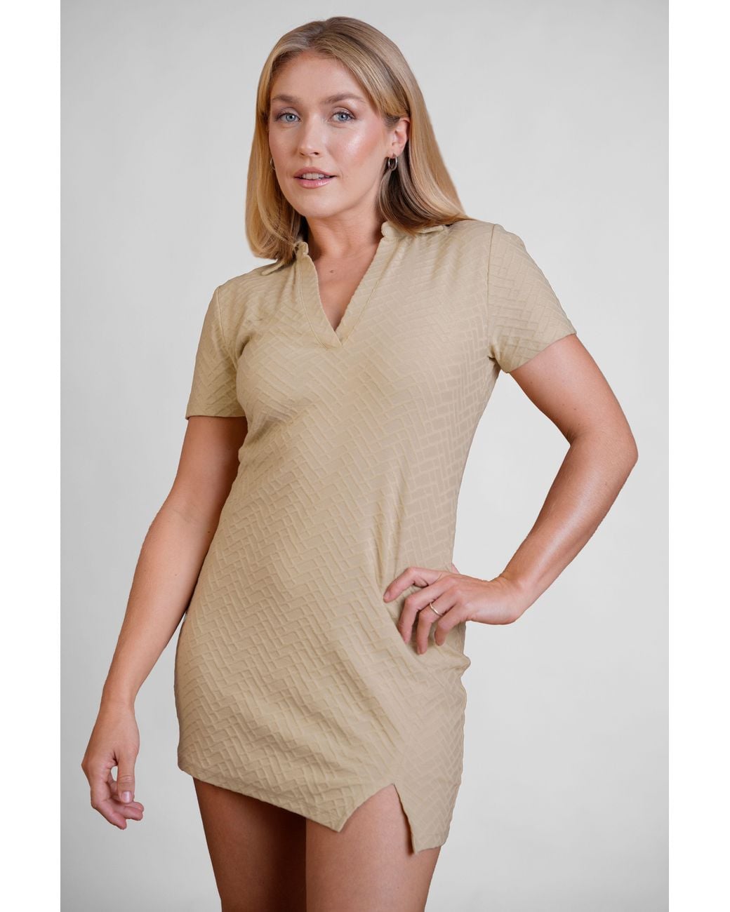 Enorsia Natural Textured Longline Polo
