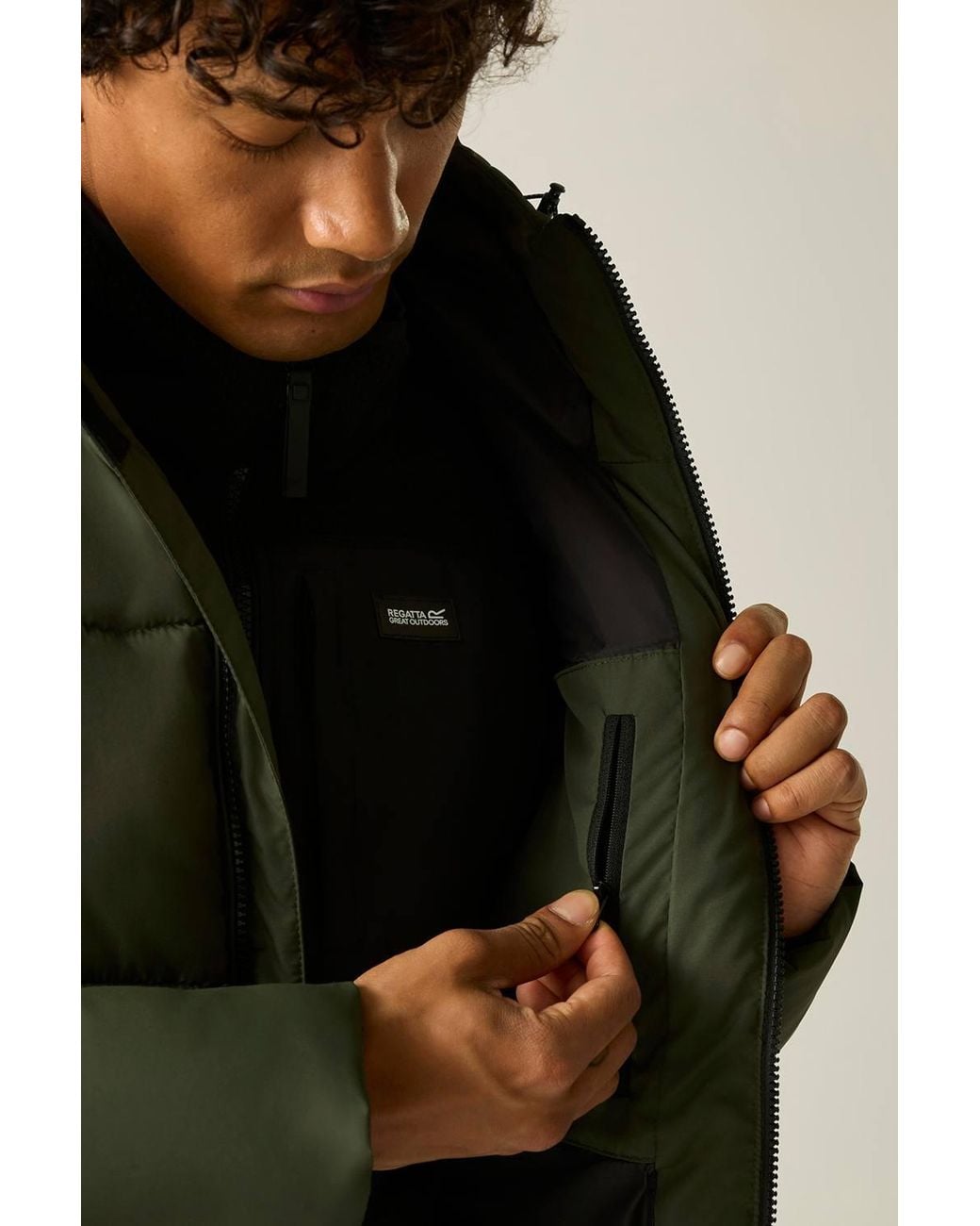 Regatta Green Waterproof Marek Short Quilted Jacket for men