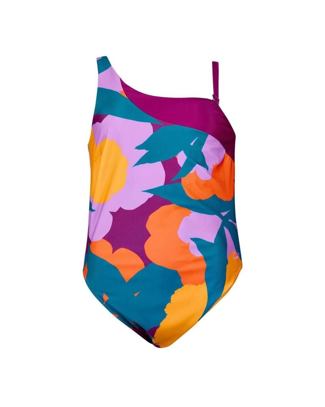 Speedo Orange Floral Pattern One Piece Swimsuit