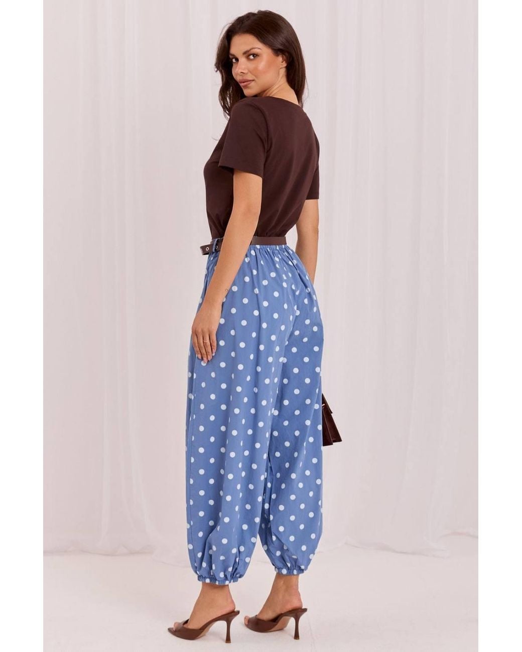 Love Lace Blue Everyday Cotton High Waisted Cropped Trousers