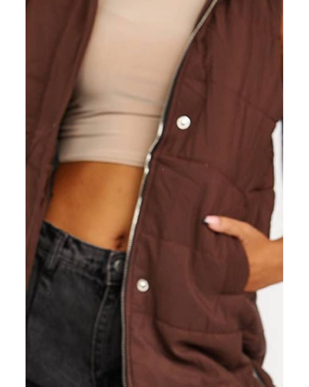 Stylewise Brown Padded Zip-Up