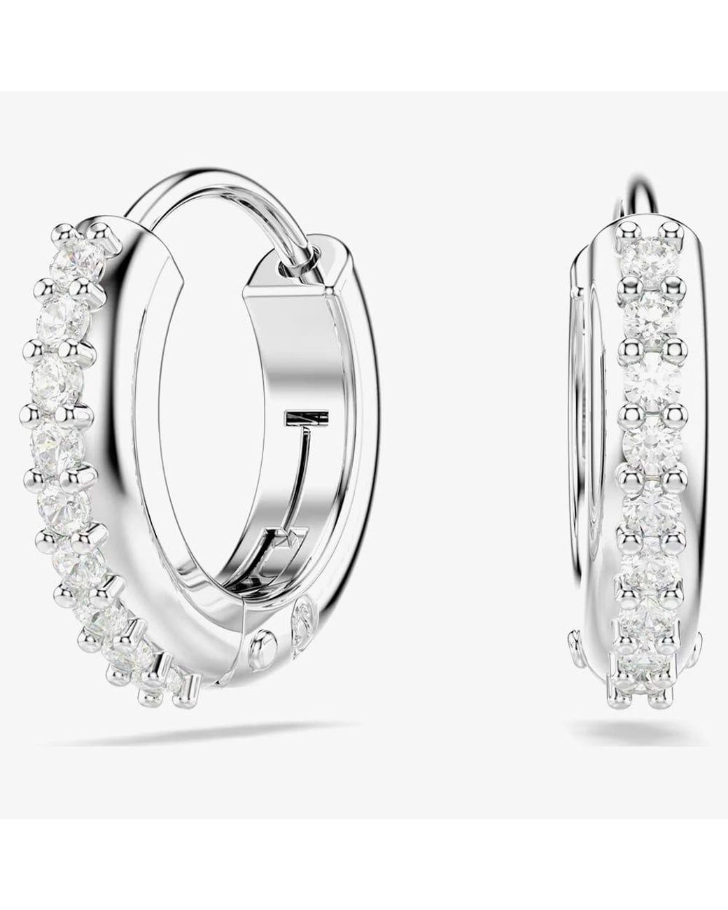 Swarovski Metallic Matrix Tennis Crystal Hoop Earrings 5690670