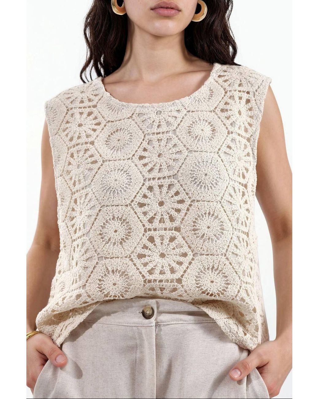 Msn-Collection Natural Cotton Linen Viscose Two-Piece Coord