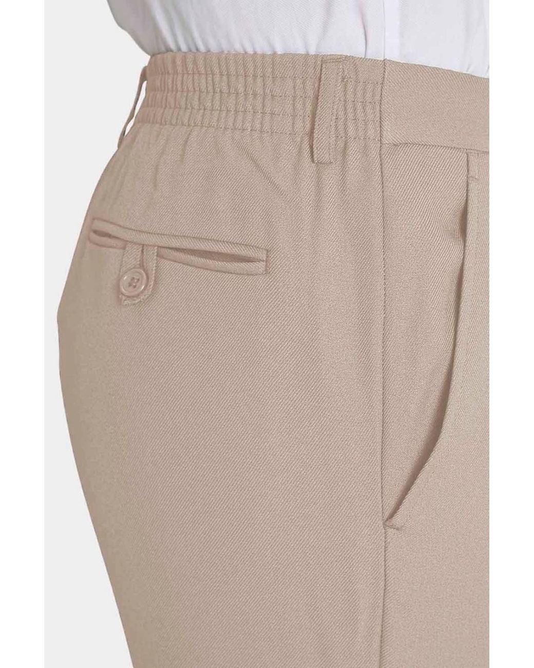 Chums White Comfort Fit Formal Elasticated Trousers With Stretch Waist for men