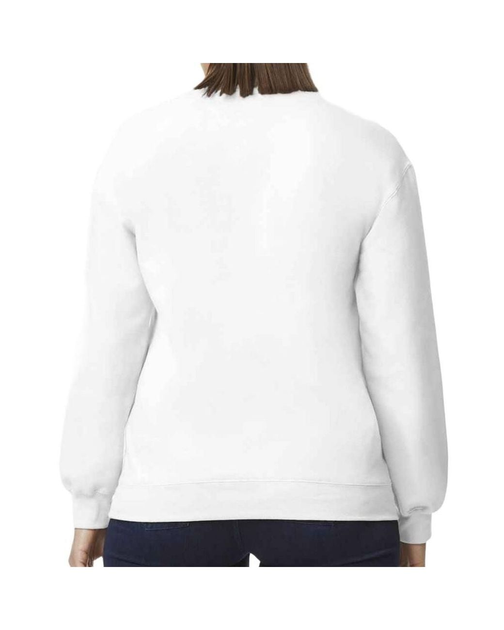 Gildan White Softstyle Fleece Midweight Sweatshirt for men