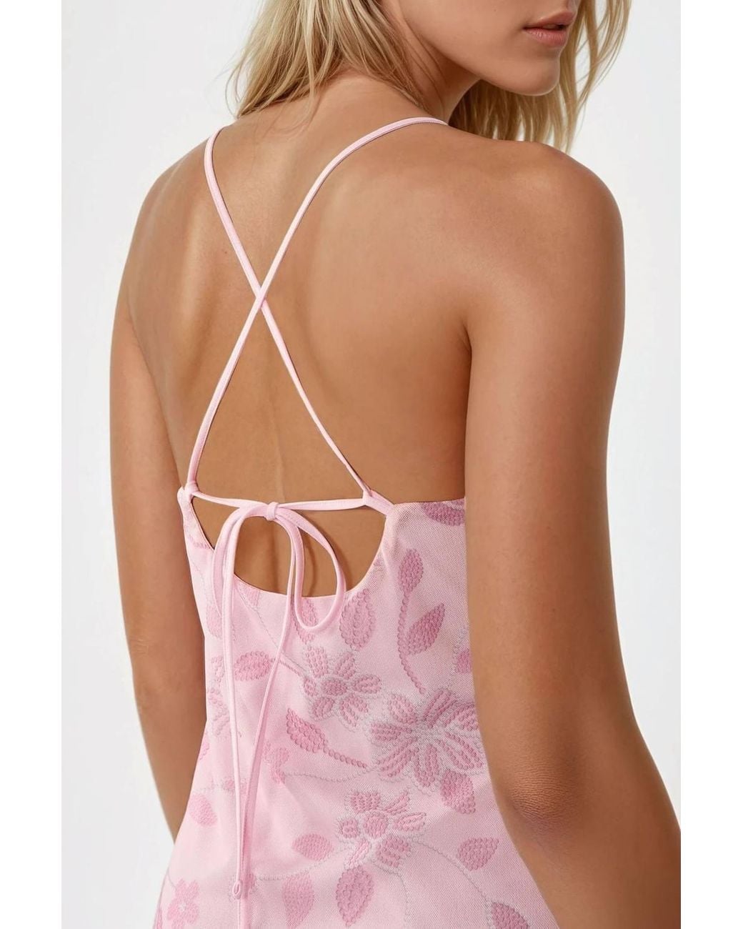 Hiccup Pink Square Collar Printed Maxi Dress