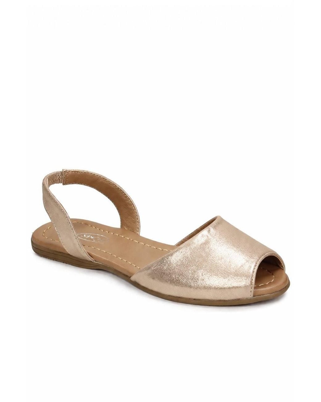Spot on Natural Elastic Back Strap Flat Sandals