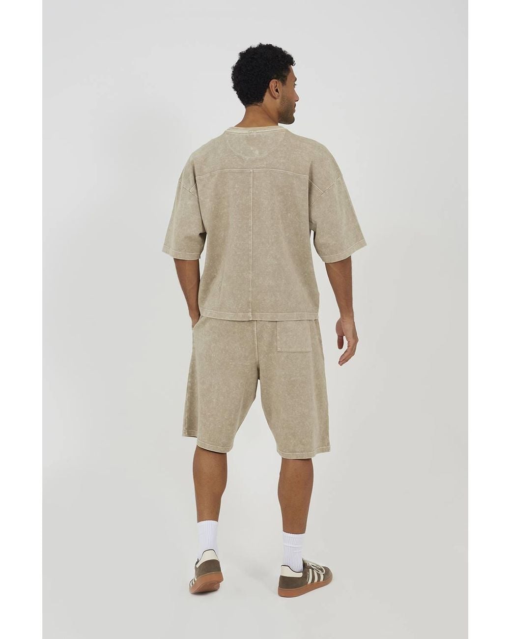 Brave Soul Natural Oversized T-Shirt & Shorts Set for men