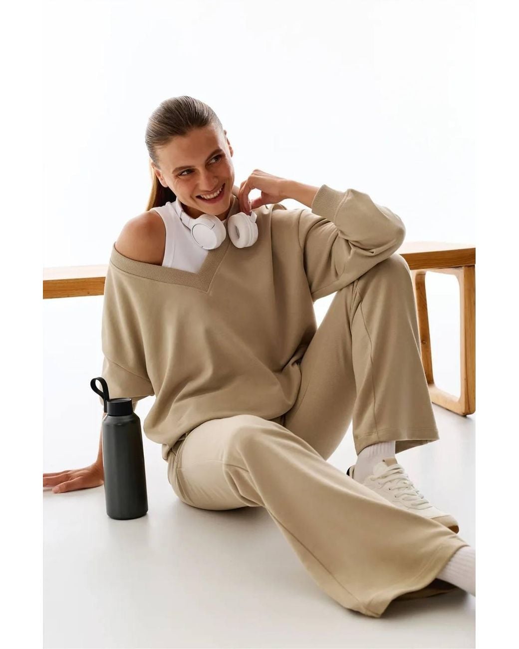 Penti Natural Wide V-Neck Sweatshirt
