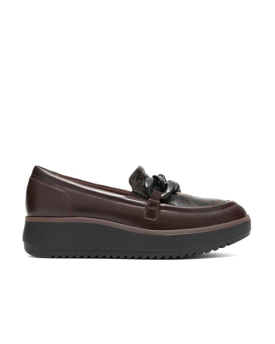 Clarks Black Zylah May Dark Interest Loafers, Slip Ons