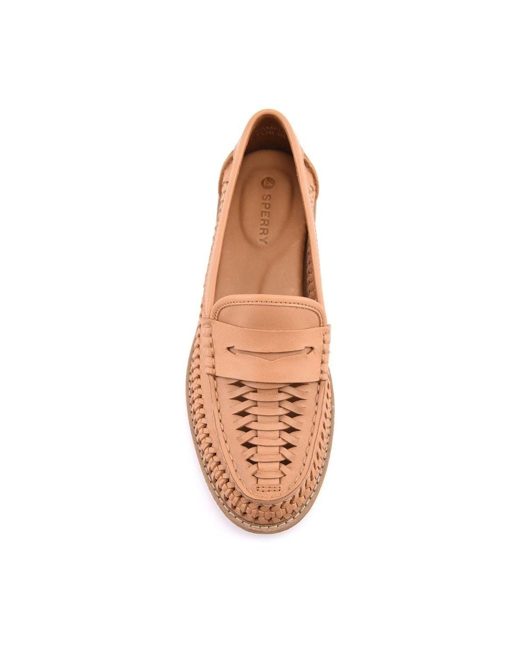 Sperry Top-Sider Brown Woven Seaport Penny Mocassin