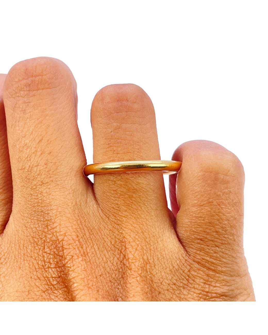 Raina Jewels Metallic 22Ct Plain High Polished Wire Band Ring 2.5Mm