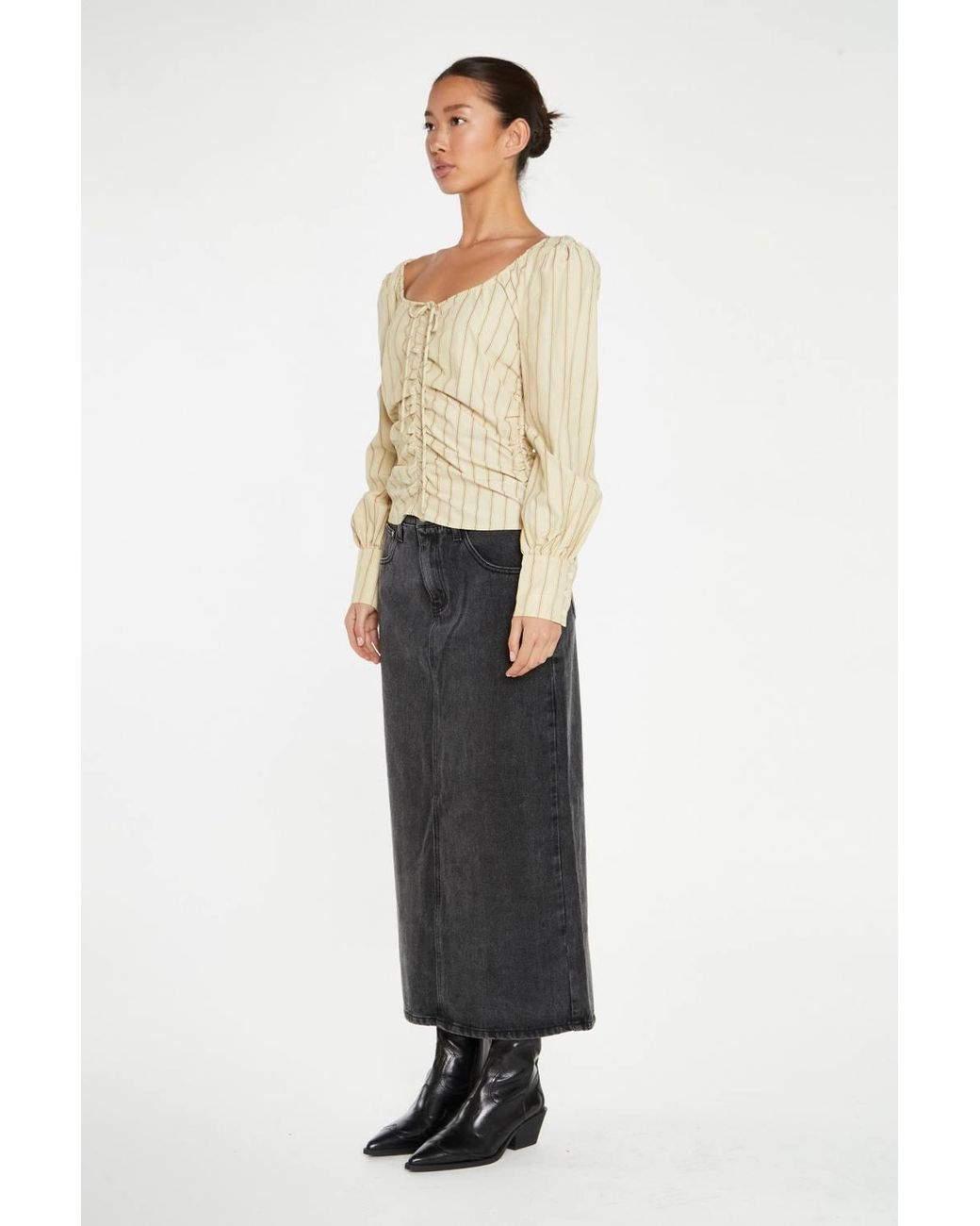 Shnoo Natural Gathered-Front Top