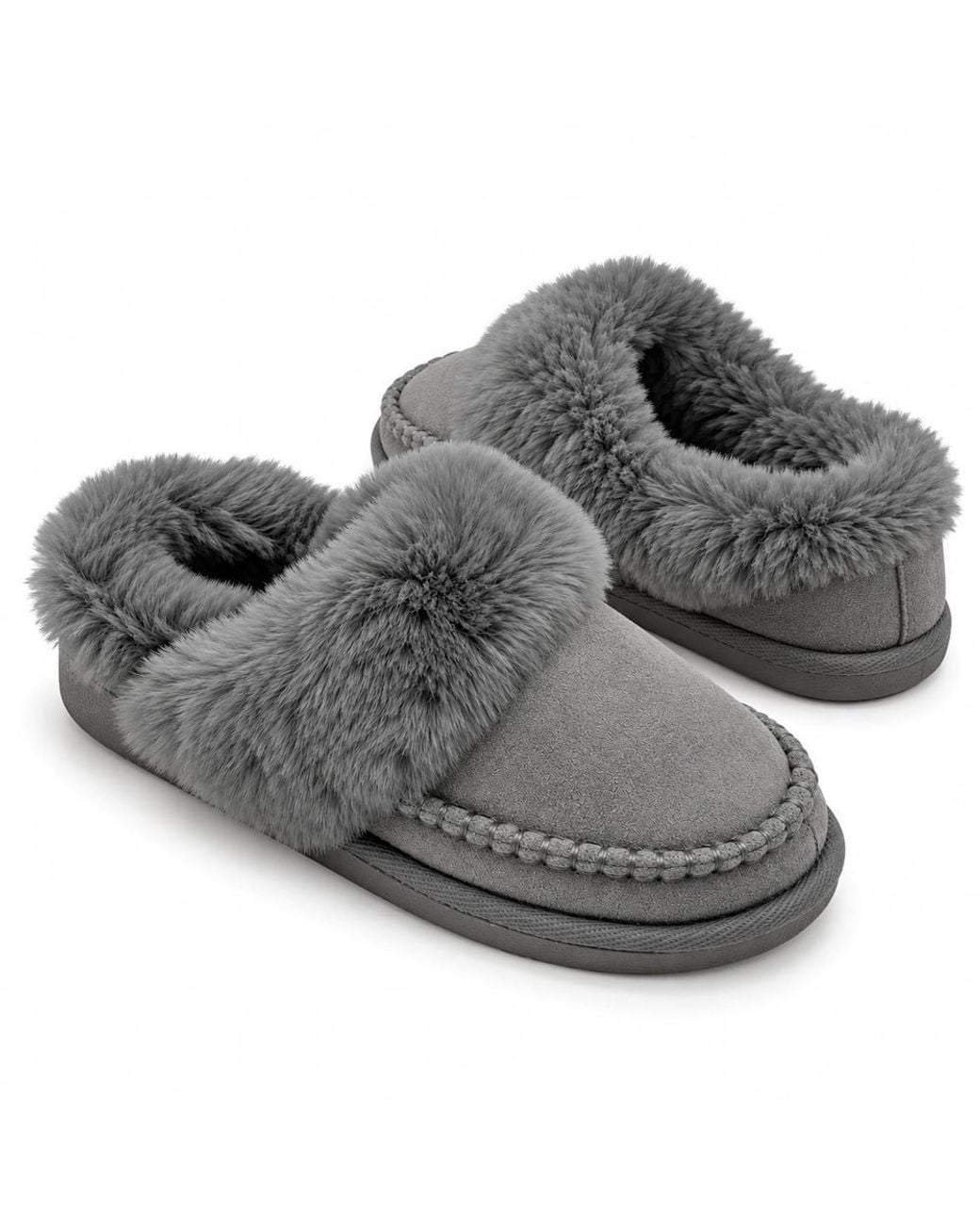 LARANGE Gray Gift Box Trim Slip-On Mule Slippers