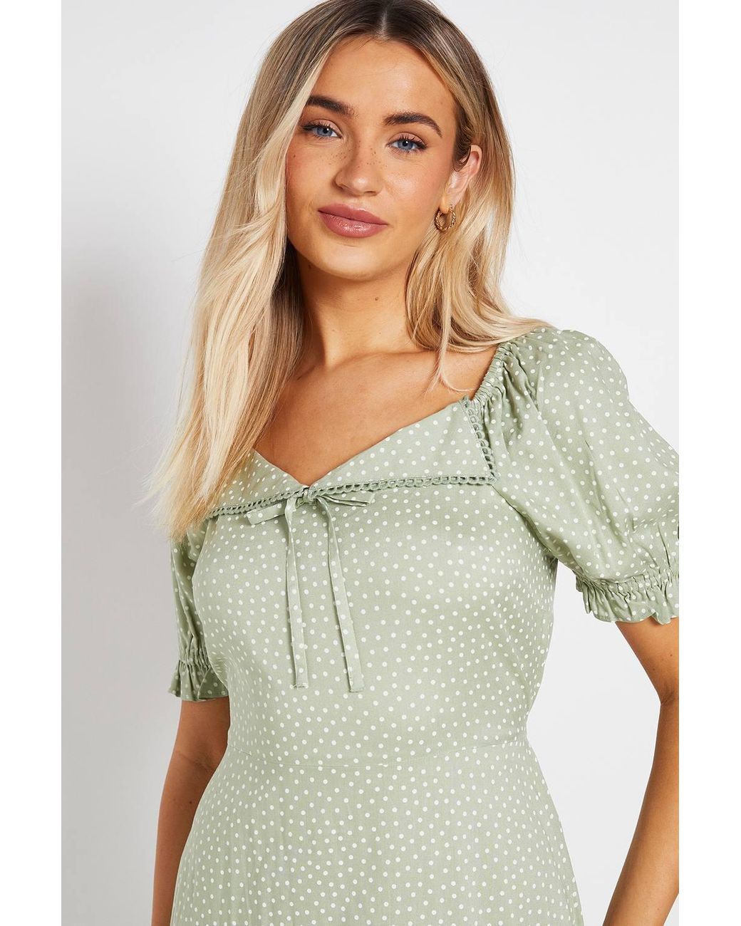 Dorothy Perkins White Lace Trim Collar Detail Midi Dress