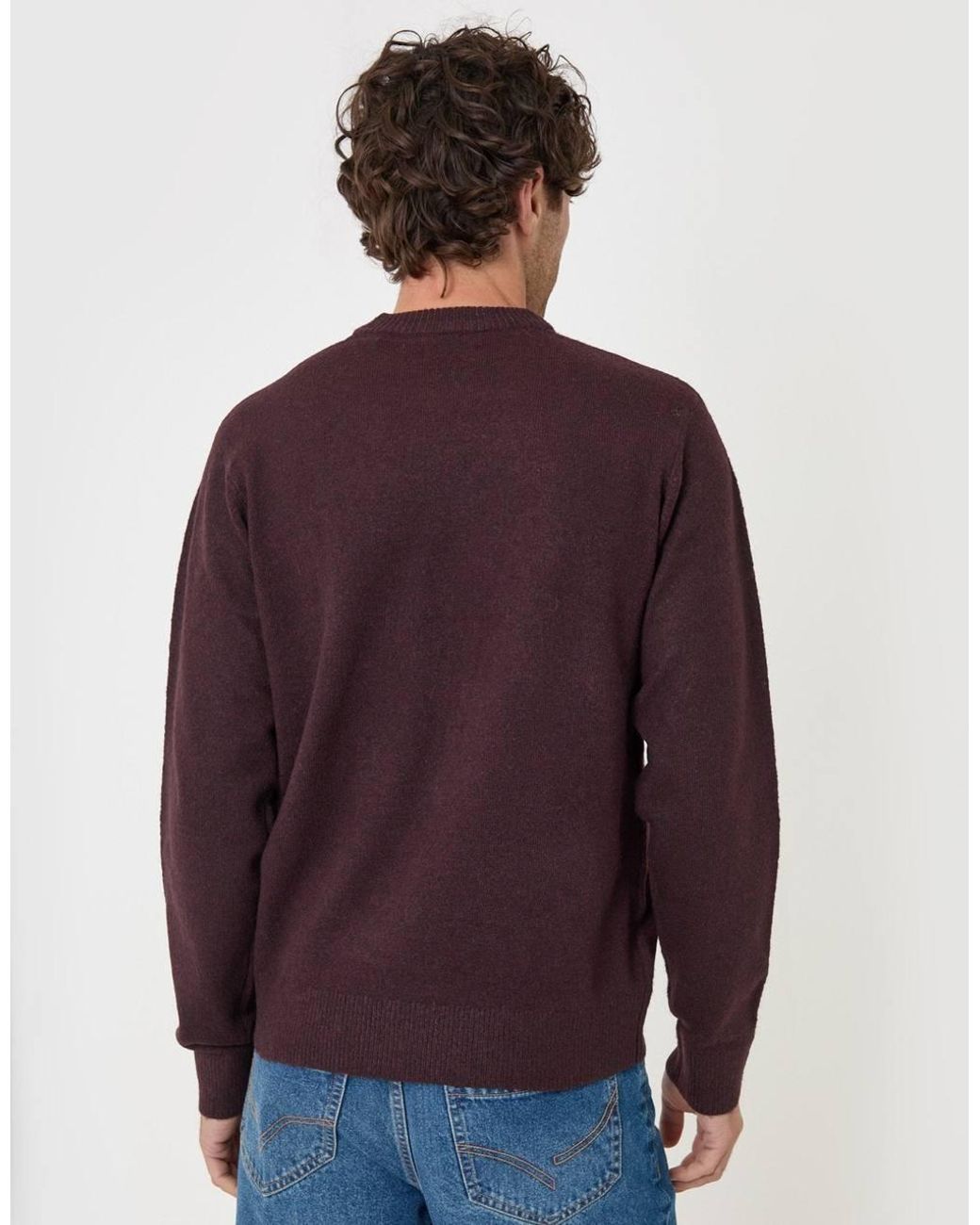 Threadbare Blue Argyle Crew Neck Jumper for men