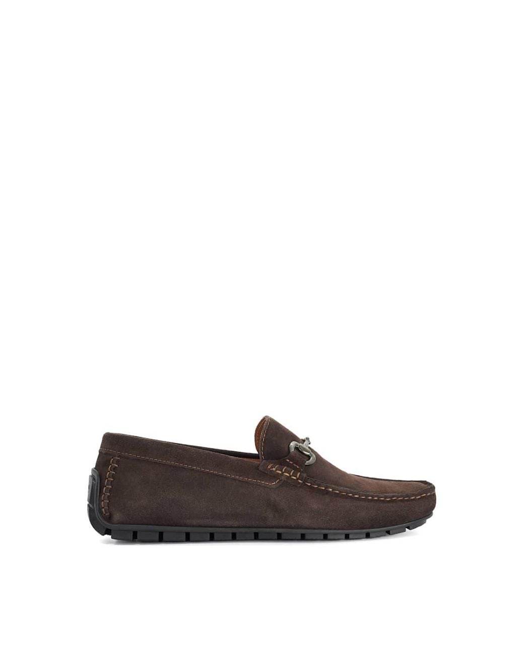 Dune Brown Wide Fit 'Brackon' Suede Slip-On Shoes for men