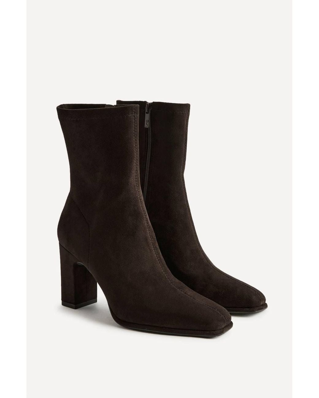 Linzi Black District Faux Suede Ankle Boots