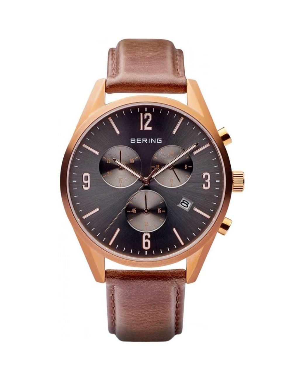 Bering Time Brown 10542-562 42Mm Quartz Watch for men