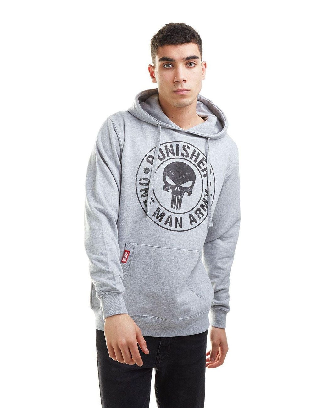 Marvel Gray One Army Cotton Hoodie for men
